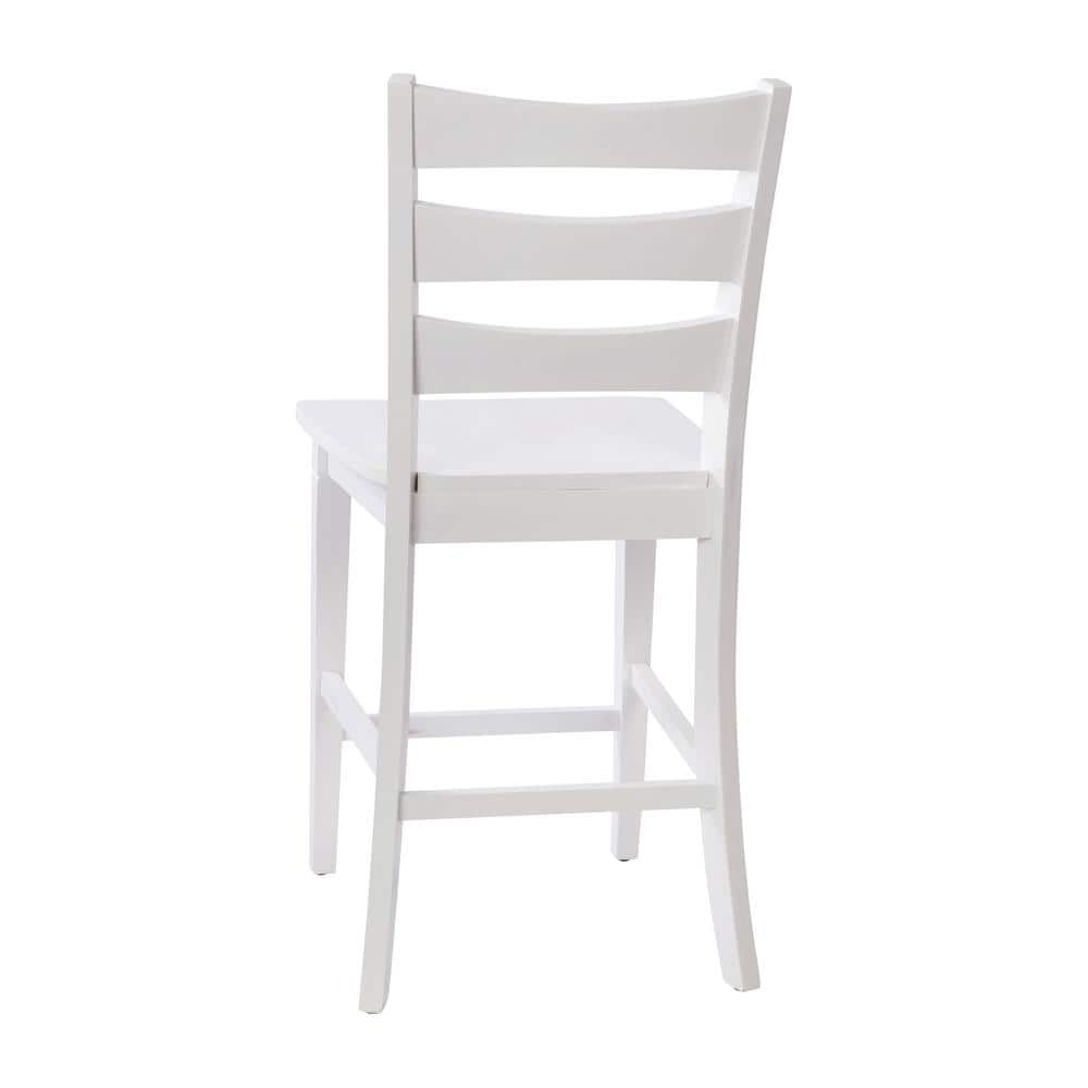 Carnegy Avenue 41.5 in. White Wash Full Wood Bar Stool with Wood Seat CGA-ES-520599-WH-HD