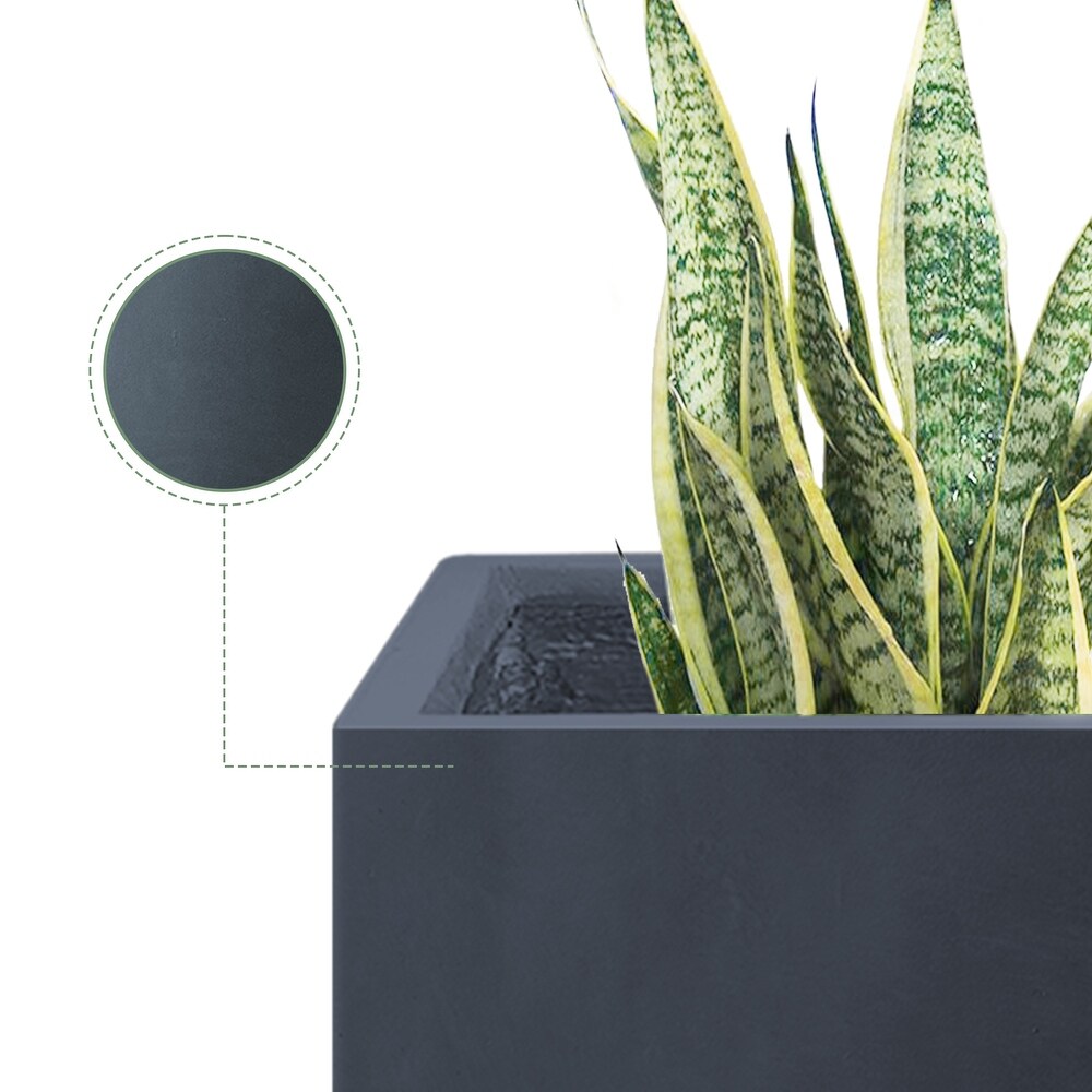 Durx litecrete Lightweight Concrete Tall Light Granite Planter Medium   11'x11'x23.6'