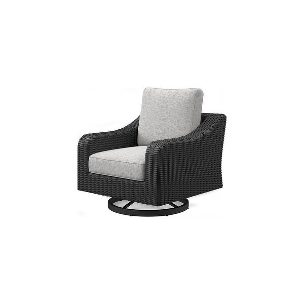 Signature Design by Ashley Beachcroft Handwoven Wickerlook Swivel Chair