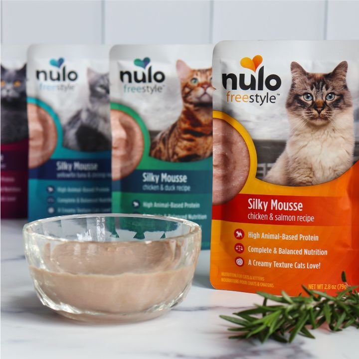 Nulo Freestyle Silky Mousse Tuna and Shrimp Recipe Grain-Free Wet Cat Food， 2.8-oz， case of 24