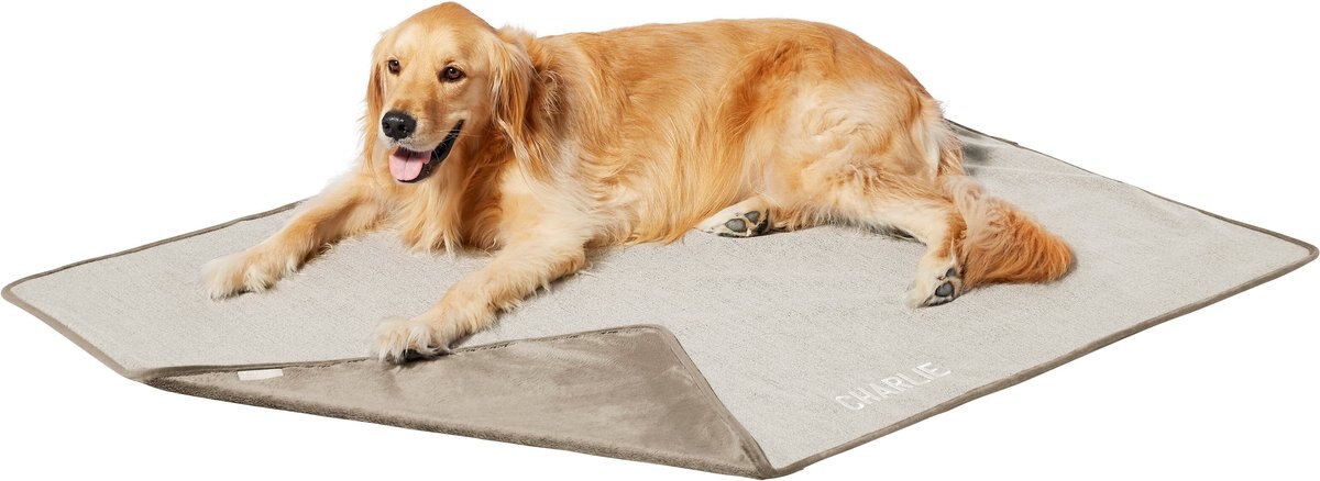 Frisco Faux Linen Personalized Dog and Cat Blanket