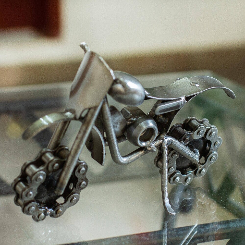 Recycled auto parts sculpture  'Rustic Dirt Bike'