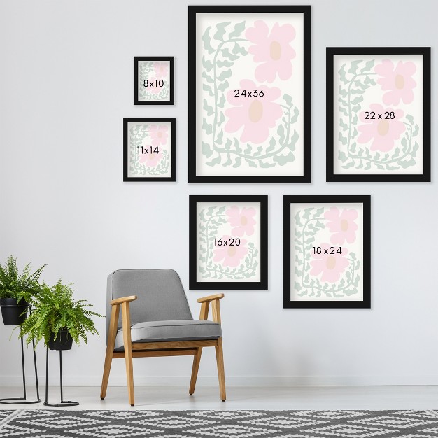 Americanflat Boho Botanical Wall Art Room Decor Fun Fern And Pink Poppy By Miho Art Studio