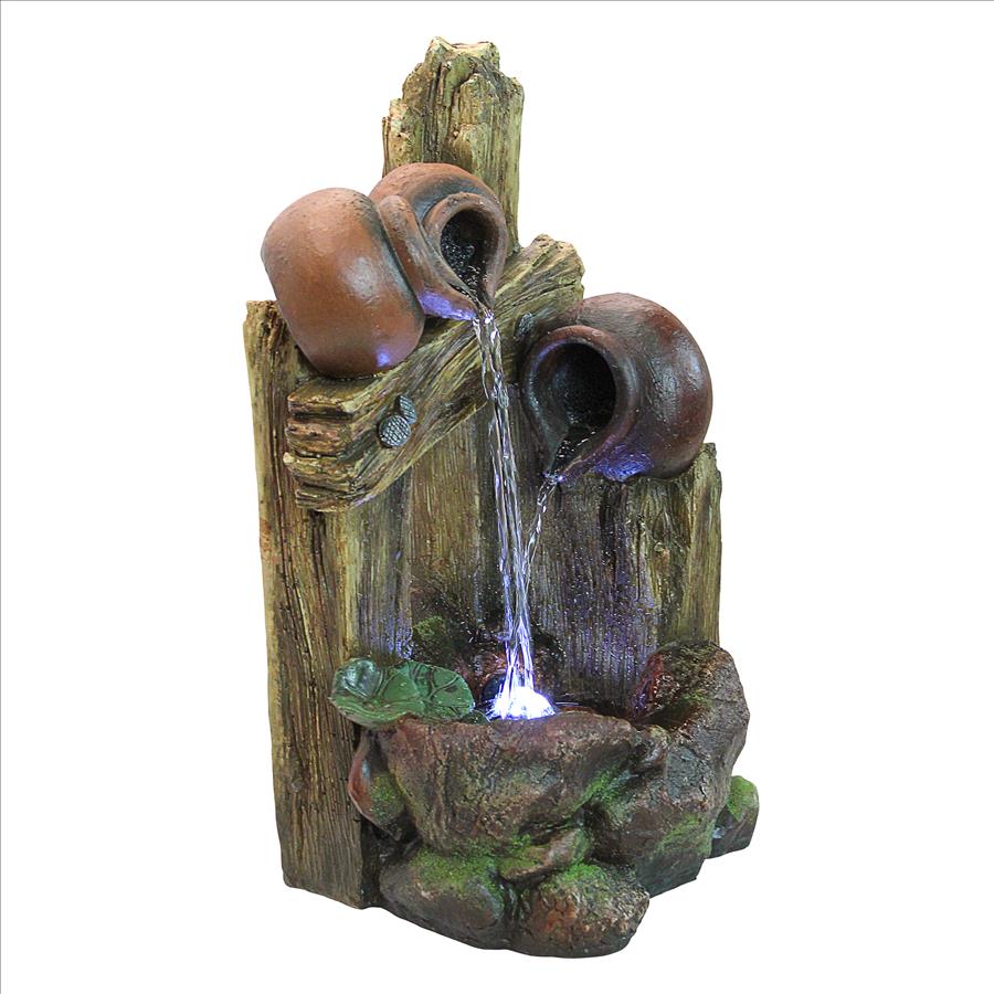 Design Toscano The Cascading Urns of Ravello Illuminated Garden Fountain