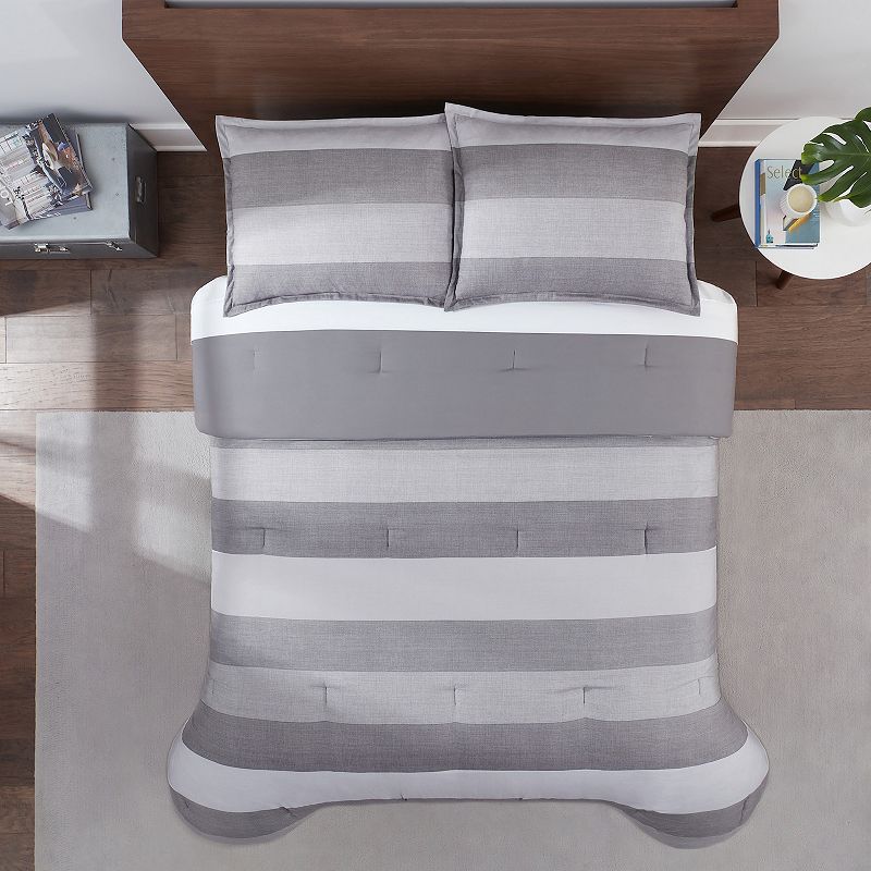 Serta? Simply Clean Billy Textured Stripe Antimicrobial Comforter Set with Shams