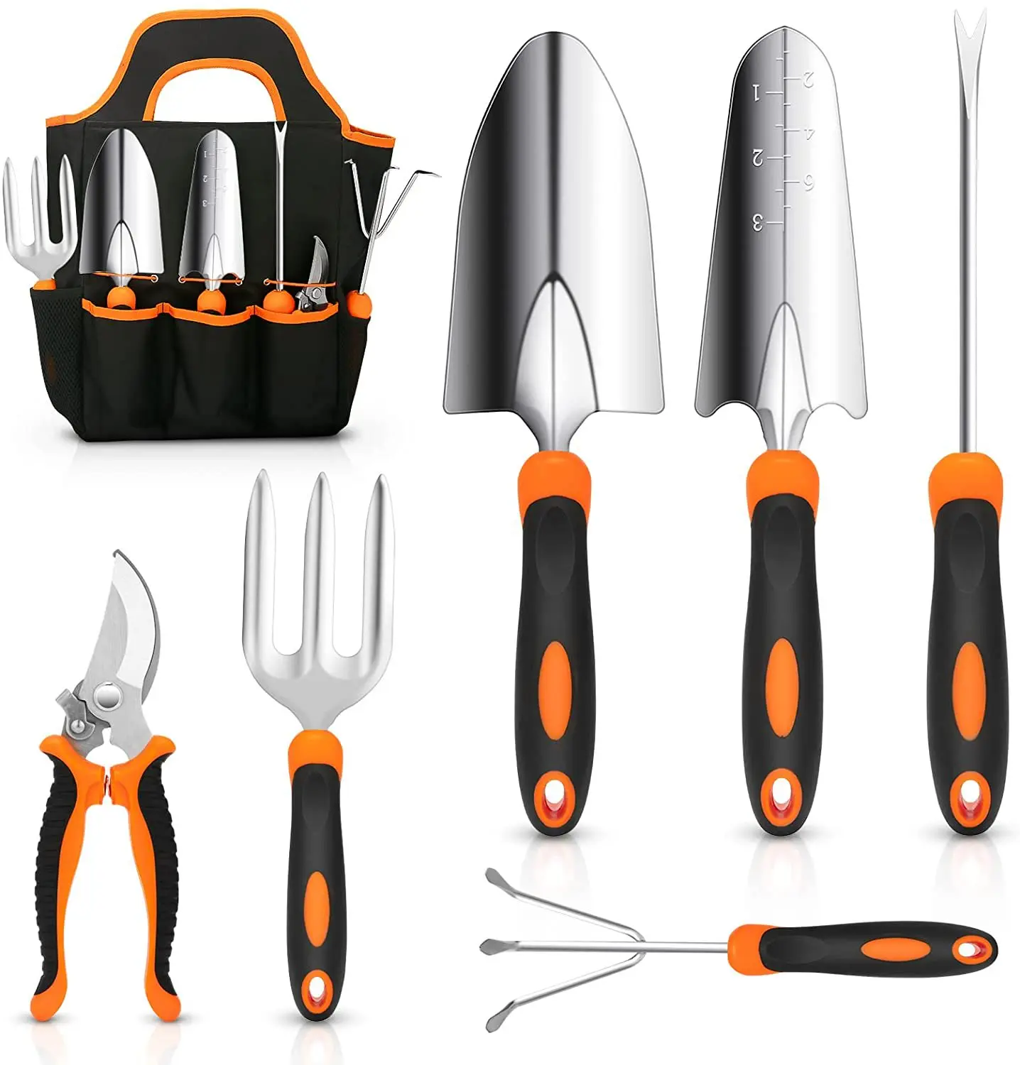 CUTTINGCRAFT Gardening Tool Set   7PCS Gardening Tool Outdoor Hand Tool Non Slip Grip  Storage Tote Bag gift