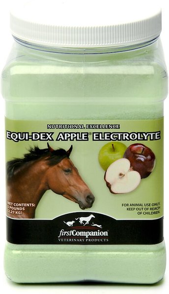 First Companion Equi-Dex Apple Flavor Electrolyte Horse Supplement， 5-lb jar