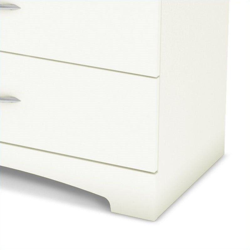 Home Square 3-Piece Set with Nightstand 5-Drawer Chest & Double Dresser in White