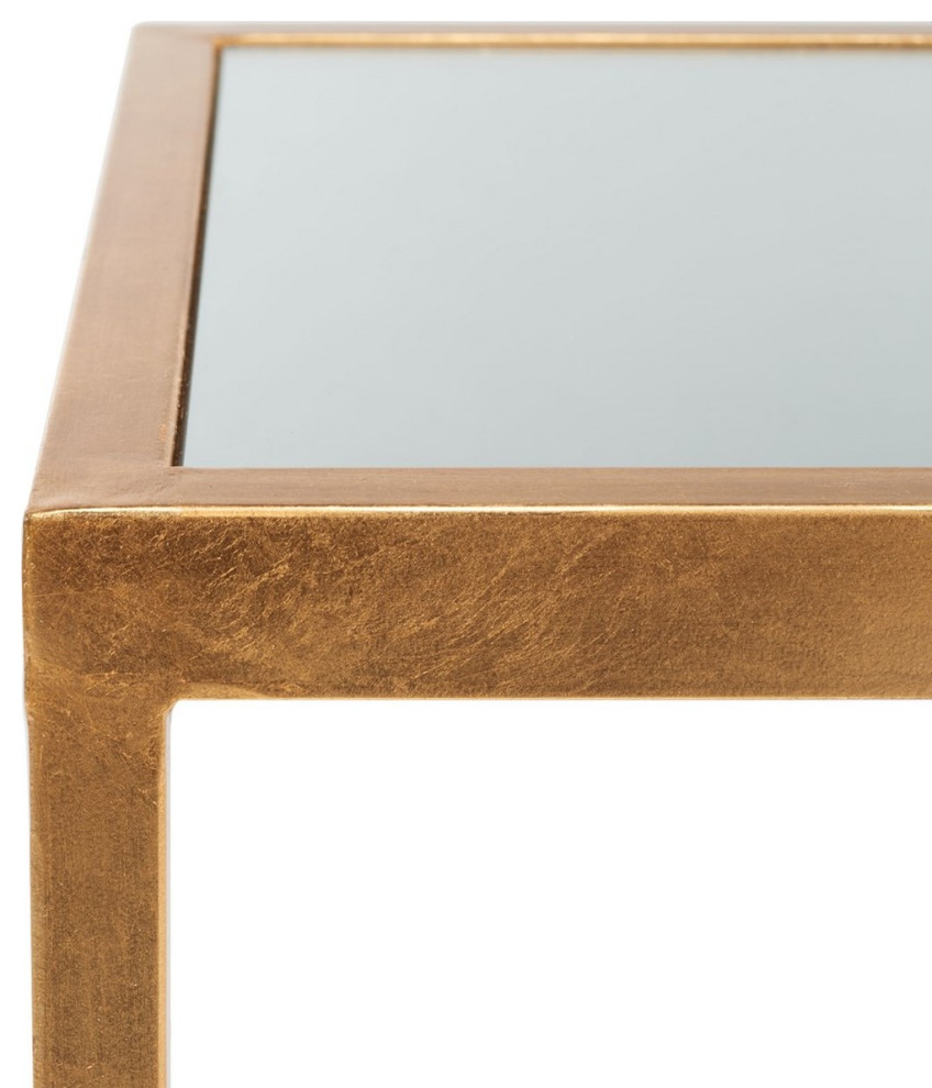 Nettie Mirror Top Gold Accent Table Gold   Contemporary   Side Tables And End Tables   by Peachtree Fine Furniture  Houzz