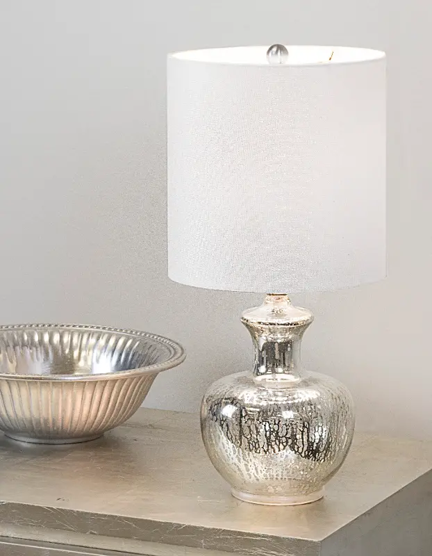 Lotus Silver Glass Table Lamp