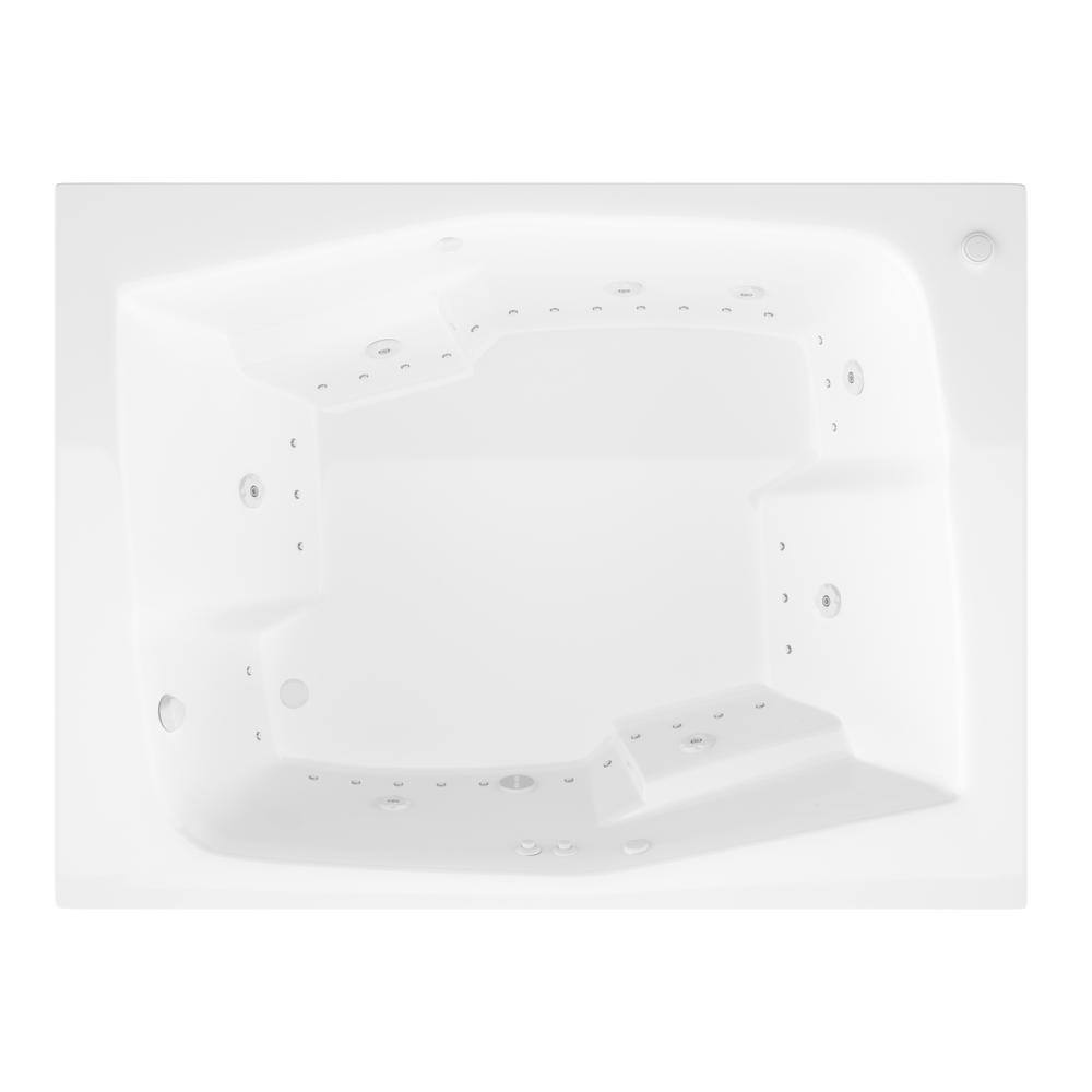 Universal Tubs Amethyst 6 ft. Acrylic Rectangular Drop-in Whirlpool Air Bathtub in White HD5472CDL