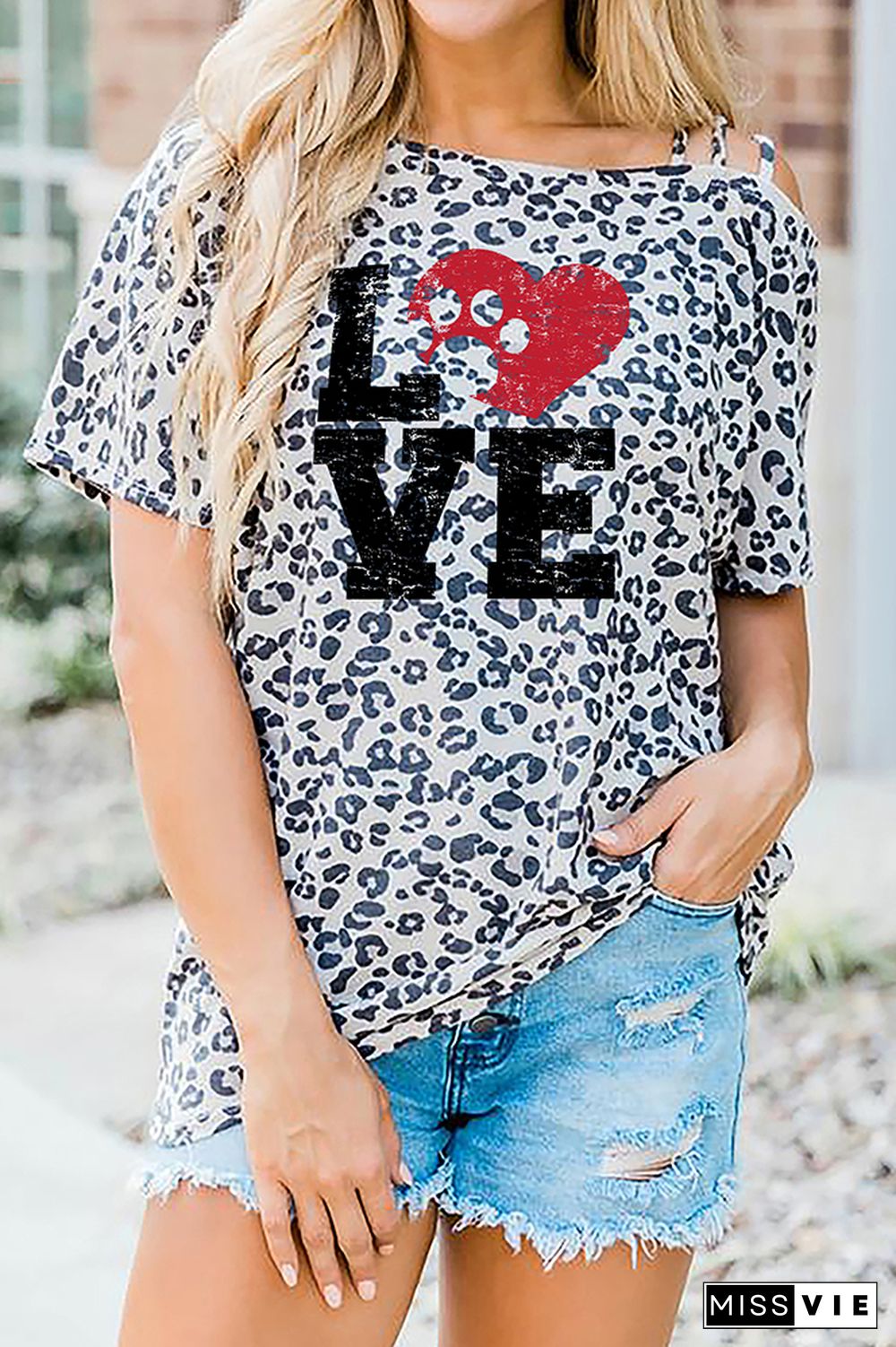 LOVE Printed Tie Dyed Tee