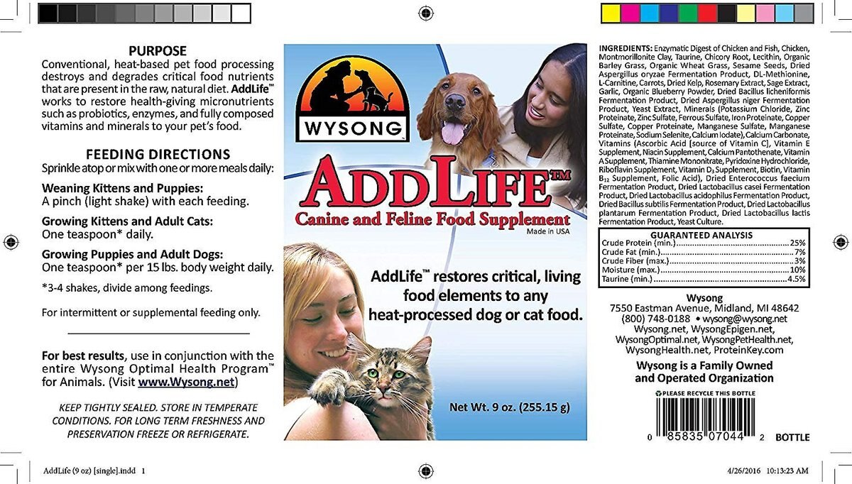 Wysong AddLife Dog and Cat Food Supplement