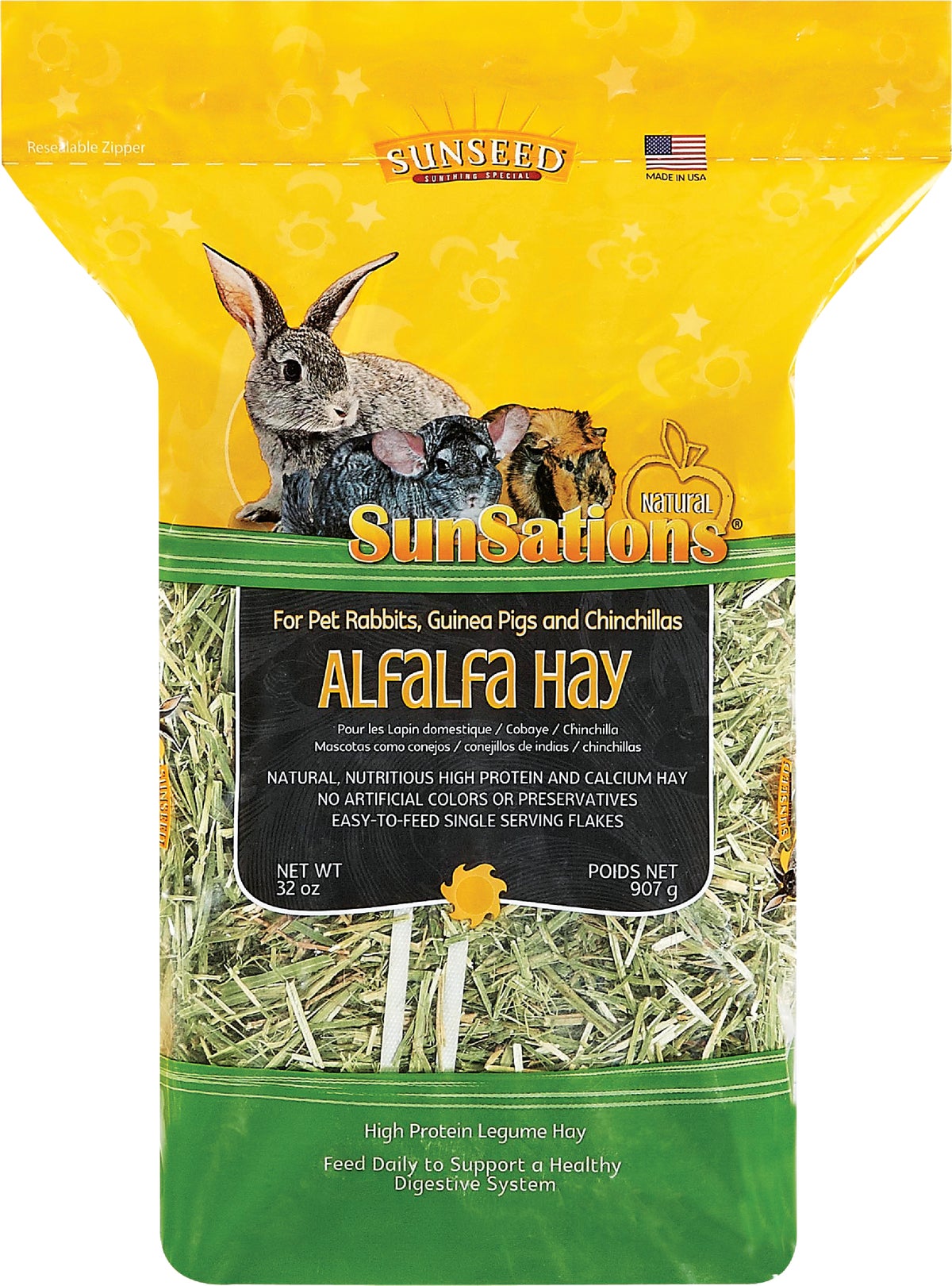 Sunseed SunSations Chinchilla Guinea Pigamp Pet Rabbit Food 32 Oz.