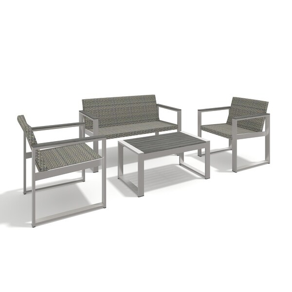 Gray+Silver AllWeather 4 Piece Patio Seating Set