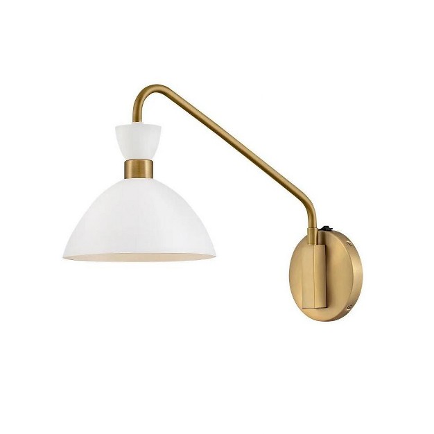 Lark Simon 1 Light Sconce Matte White heritage Brass