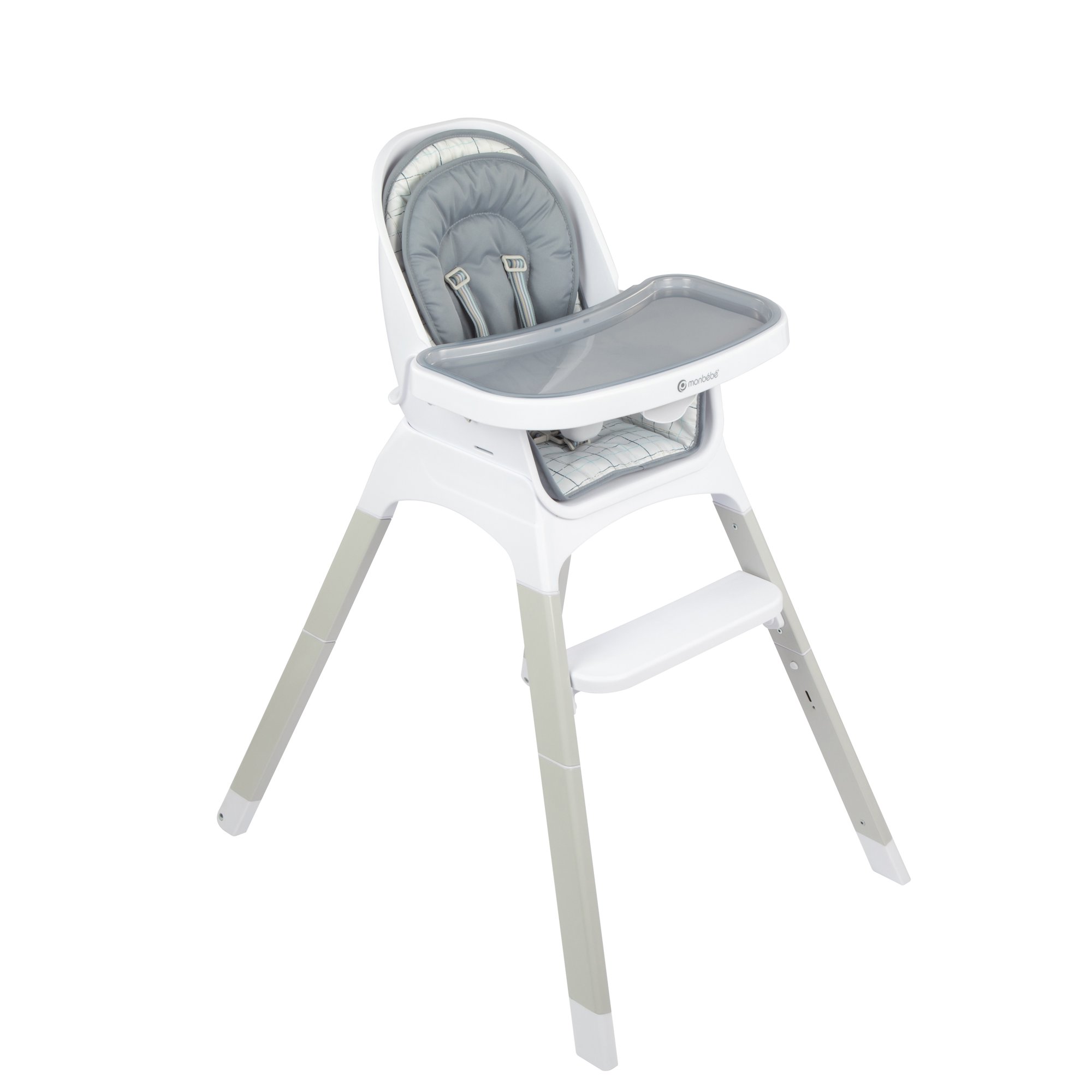 Monbebe Fusion Reclining Highchair with 8 Modes of Use， Plaid