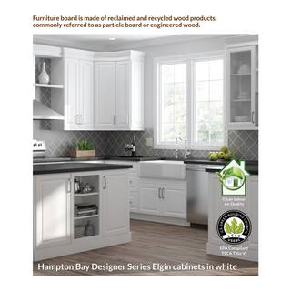 Hampton Bay Designer Series Edgeley Assembled 36x34.5x23.75 in. Base Kitchen Cabinet in White B36-EDWH