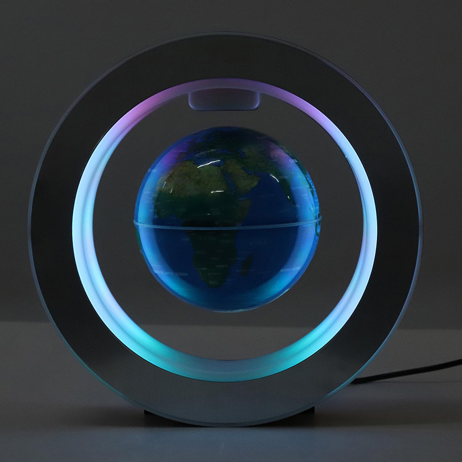 Floating Globe Magnetic Levitation Rotating World Map Globe With Led Light Decor (uk Plug)