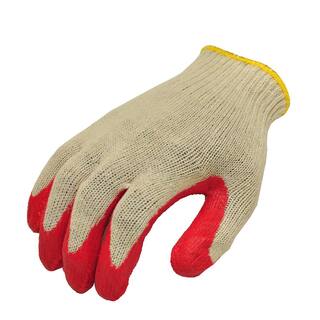 G  F Products Large String Knit Palm Latex Dipped Gloves in Red (300-Case) 3106-25