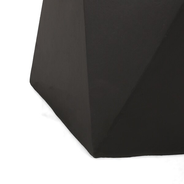 Outdoor Lightweight Concrete Pentagonal Shaped Side Table with a Chic Geometriccut Base