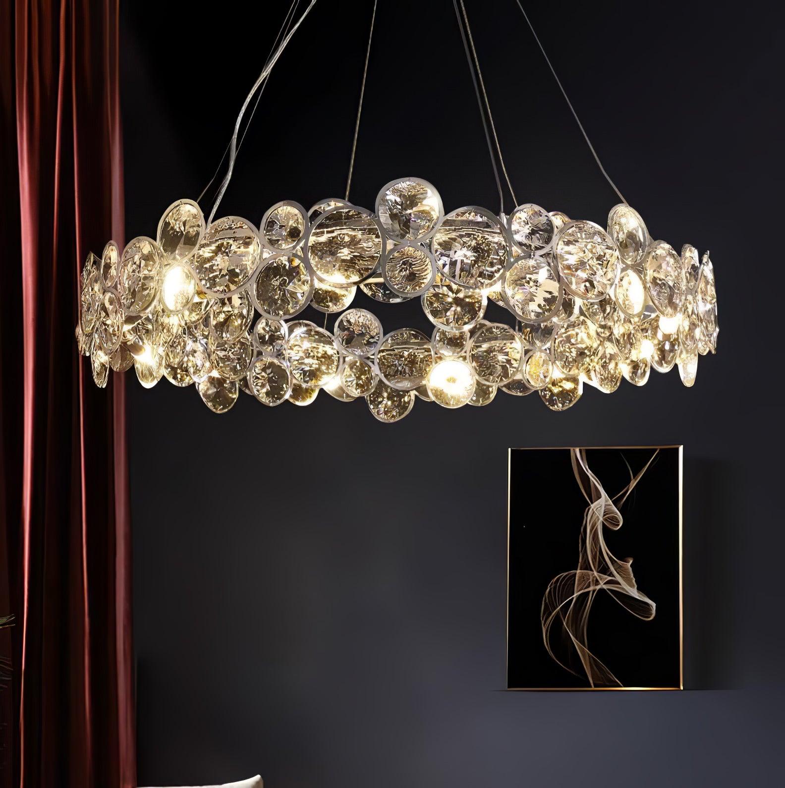 Chrome Round Crystal Chandelier