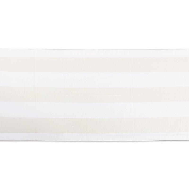 108 Ivory and White Striped Rectangular Table Runner