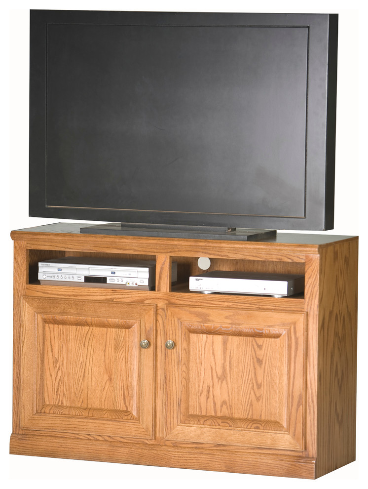 Classic Oak 45 quotTV Cart   Transitional   Entertainment Centers And Tv Stands   by Eagle Furniture  Houzz