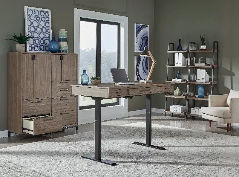 Trellis Desert Brown Sit-Stand Desk