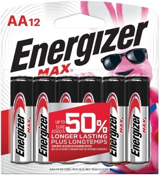 Energizer Max Alkaline AA Batteries - Package of 12