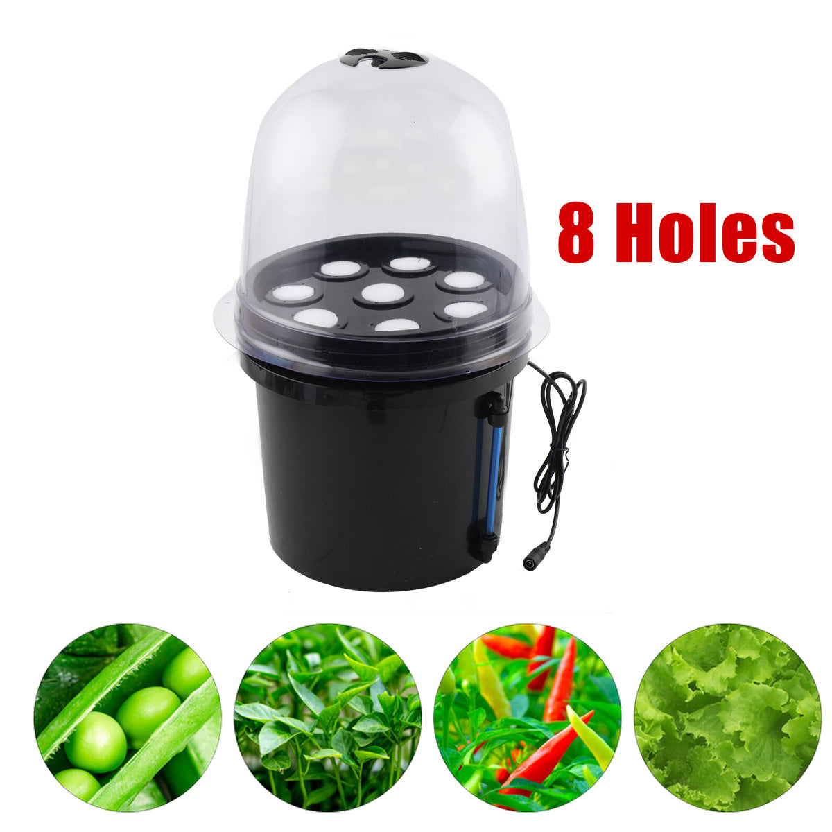 ECUTEE Complete Hydroponic System 8 Site Hydroponic Grow Kit Seeds Plant Gardening Tool