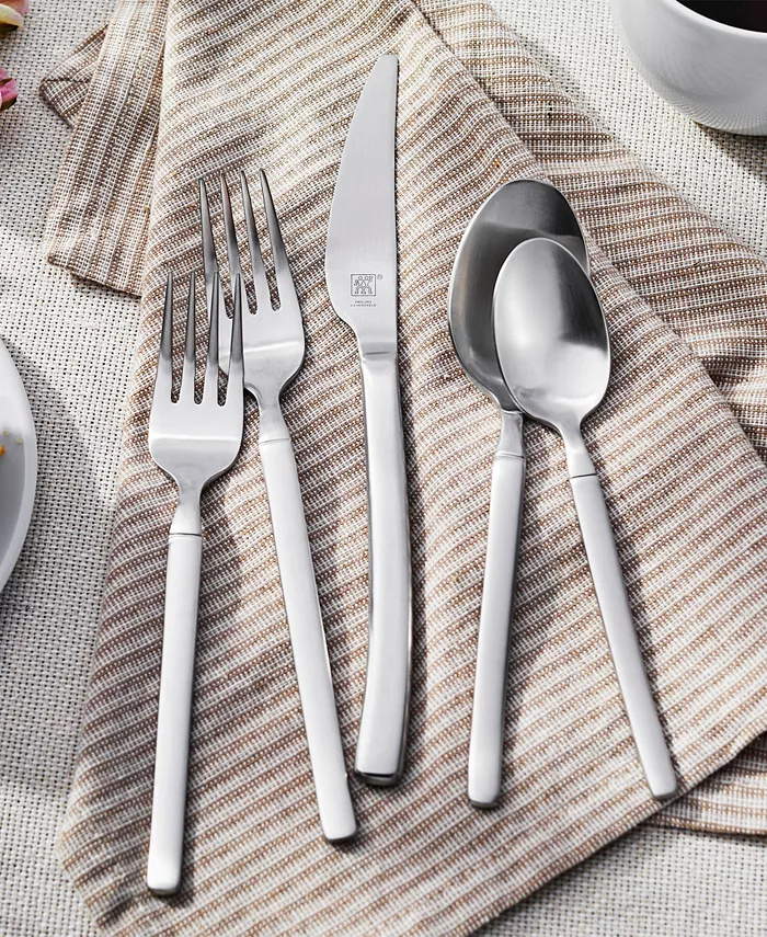 J.A. Henckels Zwilling Opus Satin 45 Piece 18 10 Stainless Steel Flatware Set Service for 8