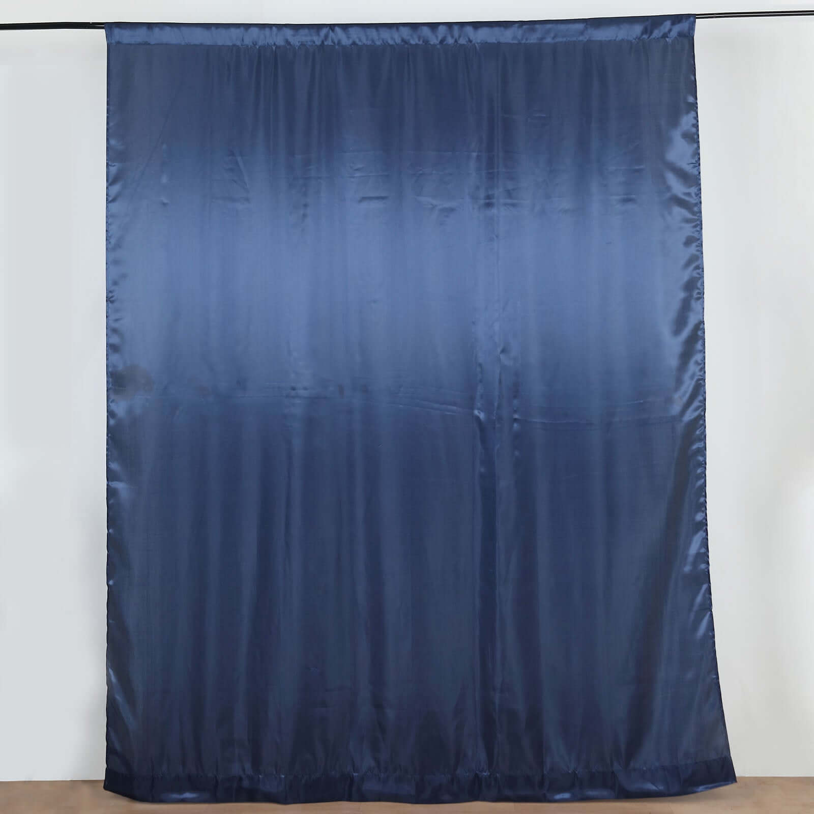 Navy Blue Satin Backdrop Drape Curtain, Photo Booth Event Divider Panel - 8ftx10ft