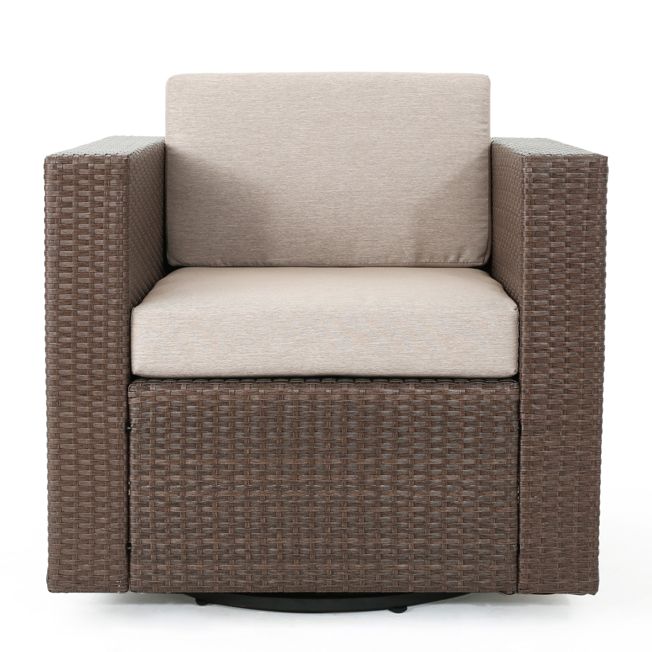 Venice Outdoor Wicker Swivel Club Chair with Water Resistant Cushions