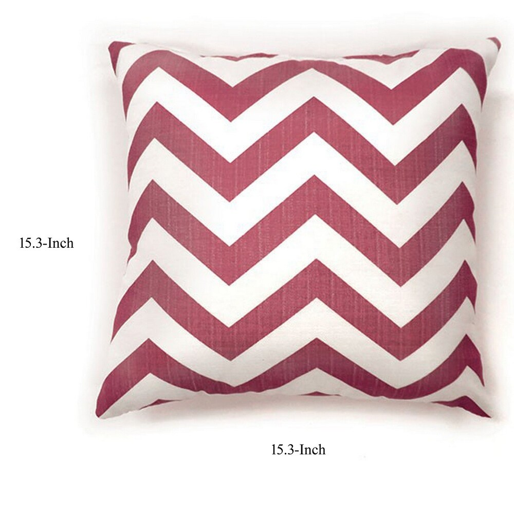 Zoe Contemporary Pillow  Red Chevron  Set of 2  Small