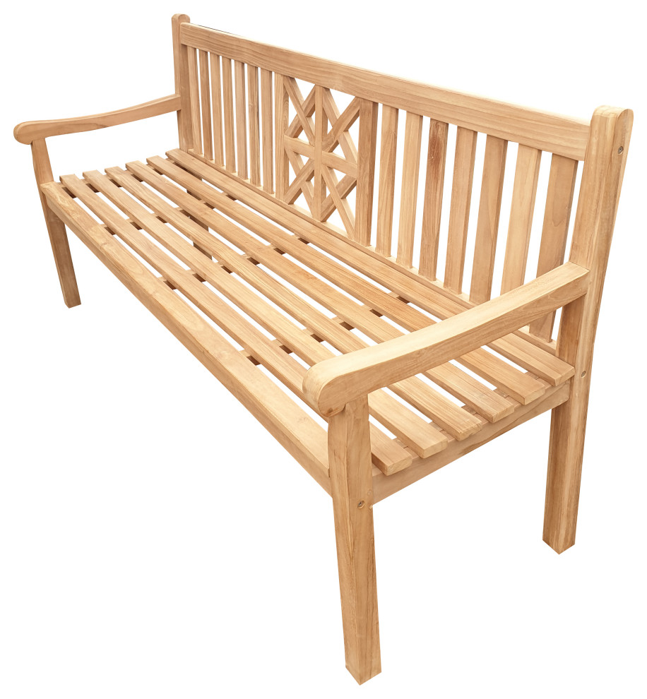 Teak Wood Arizona Outdoor Patio Bench  6  x27  Transitional   Outdoor Benches   by Chic Teak  Houzz