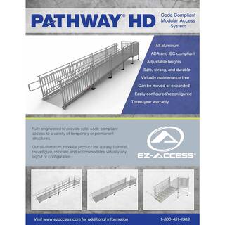 EZ-ACCESS PATHWAY HD 10 ft. Aluminum Code Compliant Modular Wheelchair Ramp System PHD S1048G