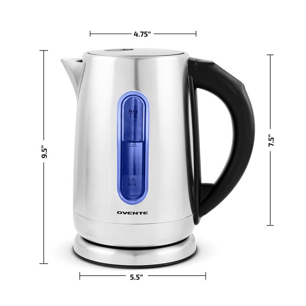 OVENTE 7.1-Cup Stainless Steel Electric Kettle with Touch Screen Control Panel KS58S