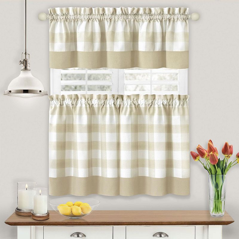 Achim Hunter Window Curtain Tier Pair and Valance Set