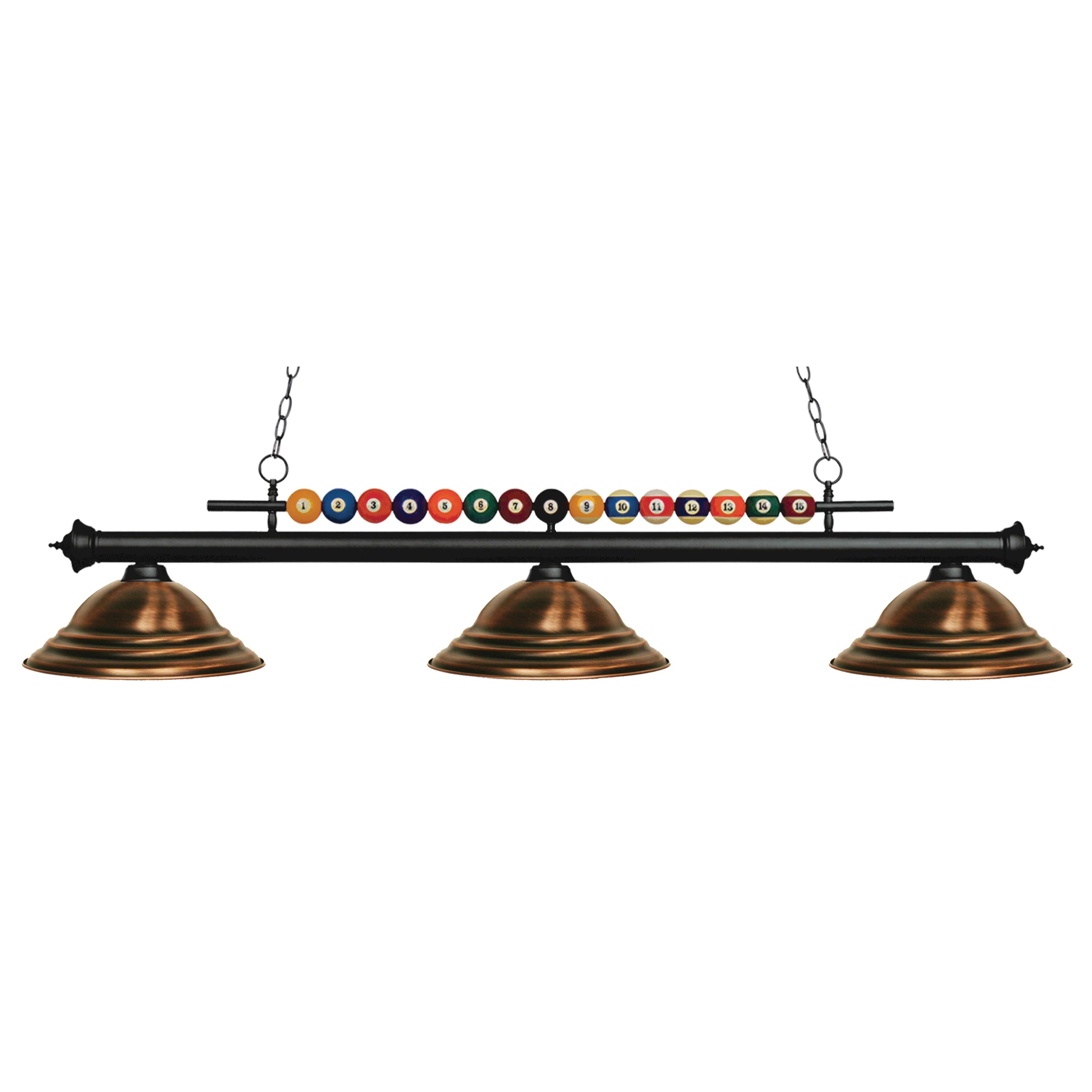 Avery Home Lighting Shark 3-light Island/Billiard Stepped Antique Copper-finished Light - Bronze - Matte Black