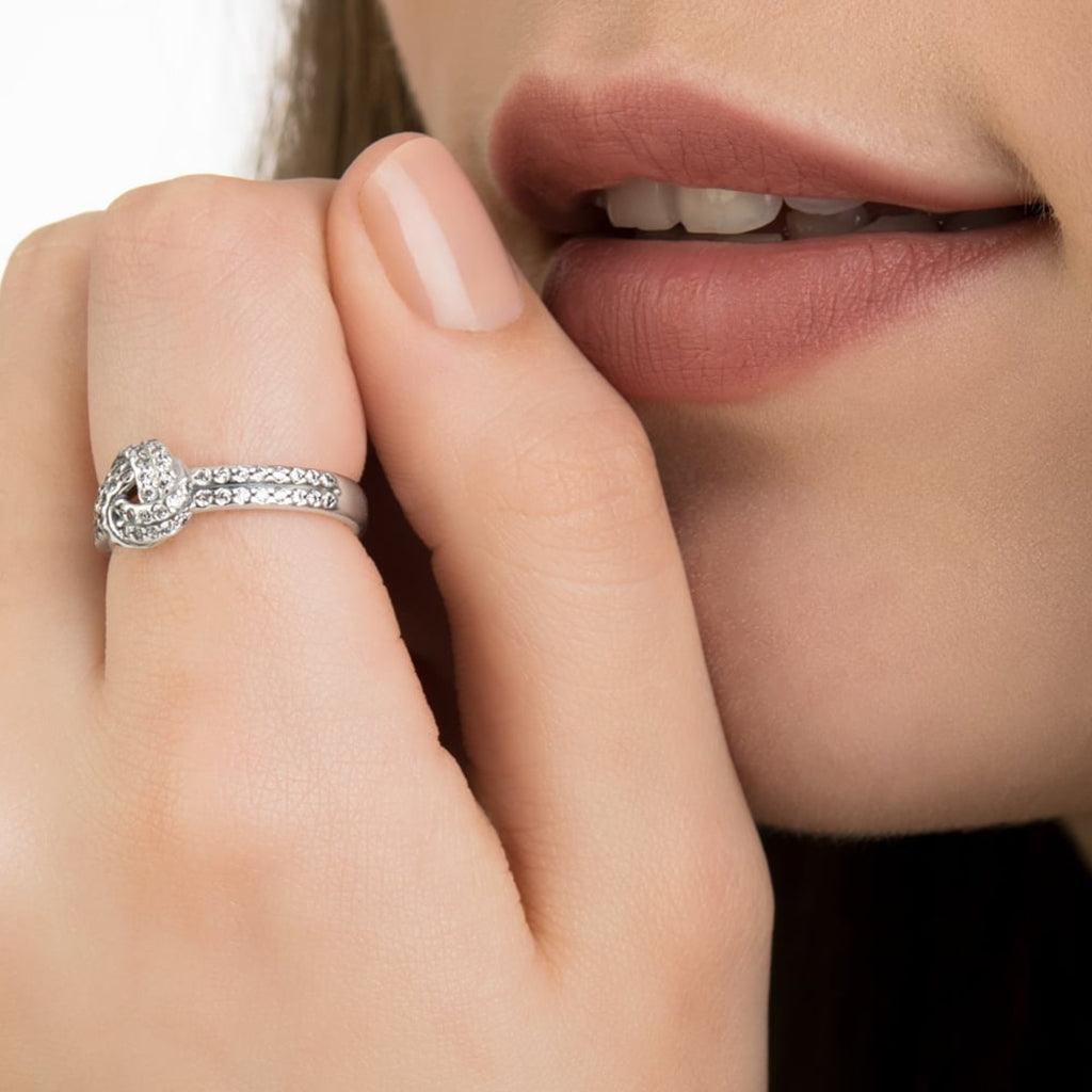 PANDORA  Sparkling Love Knot Ring