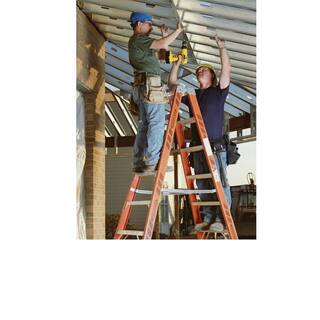 Werner 14 ft. Fiberglass Twin Step Ladder with 300 lb. Load Capacity Type IA T7414