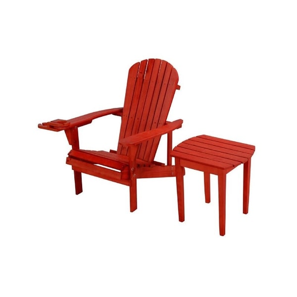 Earth Collection Adirondack Chair with phone and cup holder (1 Chair and 1 End table set)