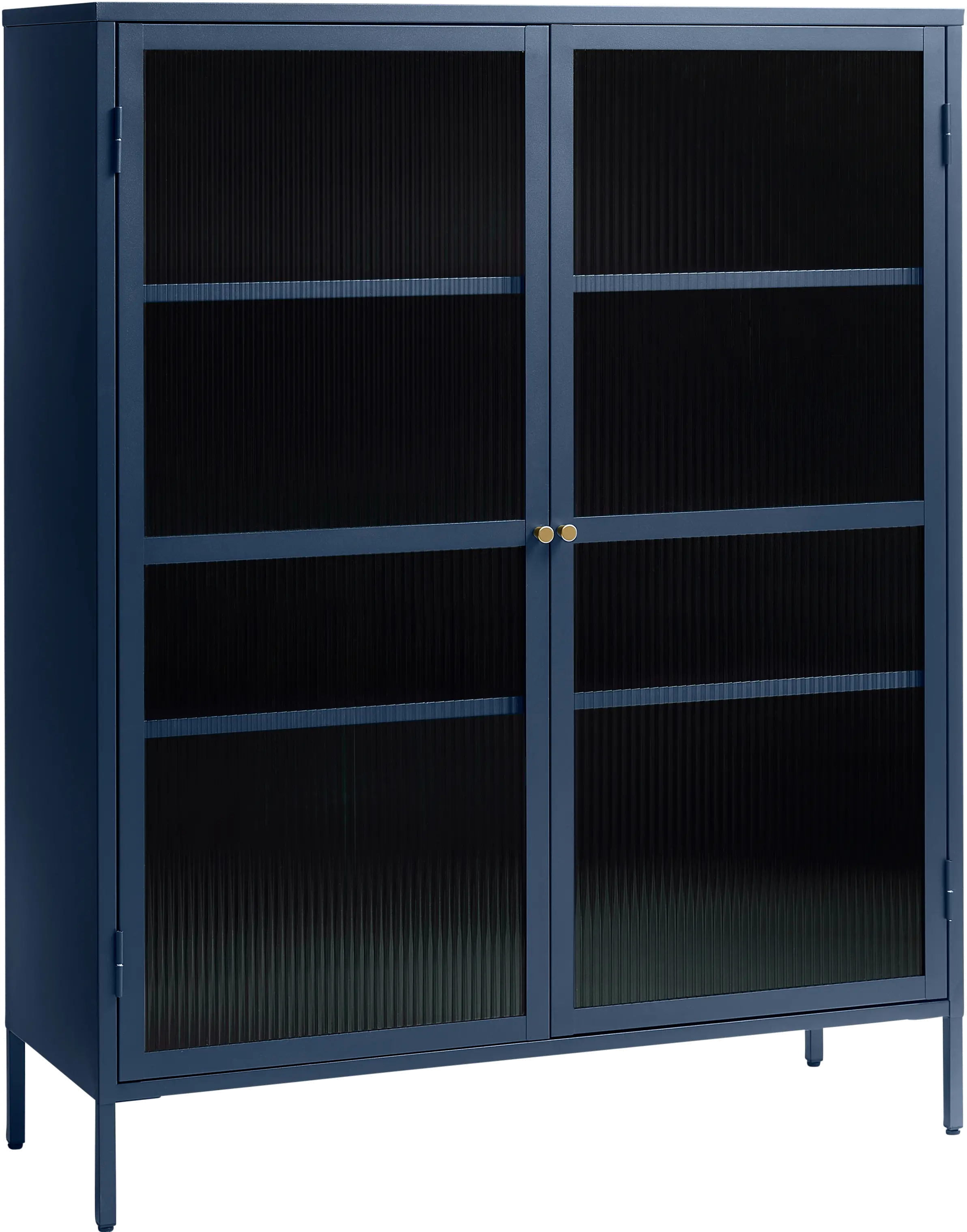 Bronco Blue Metal and Glass 55 Tall Display Cabinet