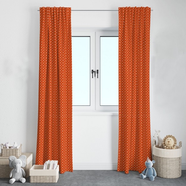 Bacati Arrows Orange Cotton Printed Single Window Curtain Panel