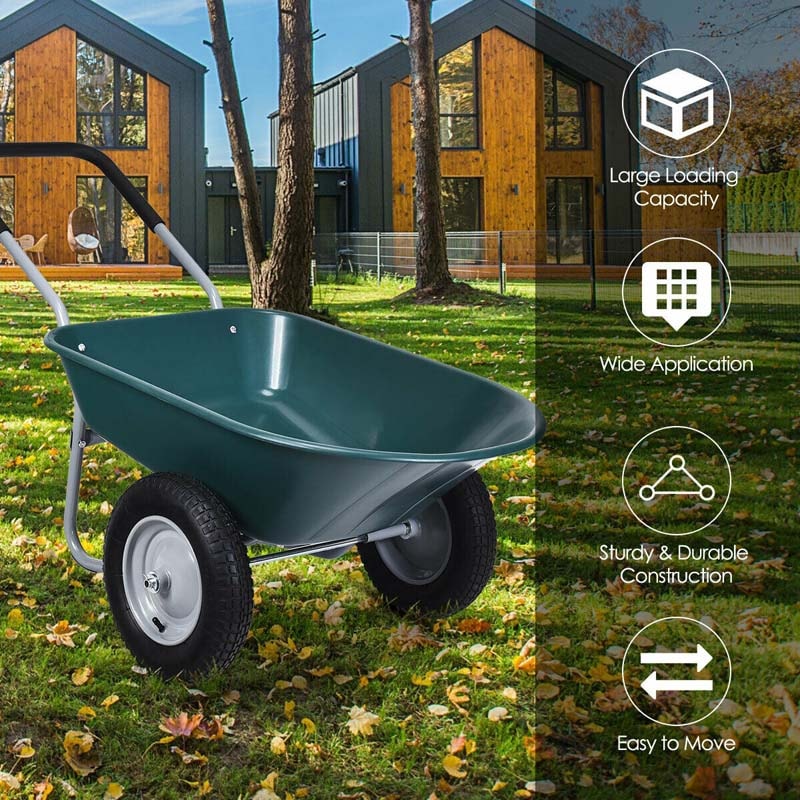 2 Wheel Wheelbarrow Garden Cart Heavy-duty Dolly Utility Car