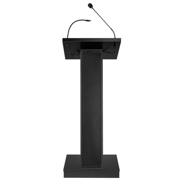 Zed Lectern Lecture Podium With Speaker Black Hampden Furnishings