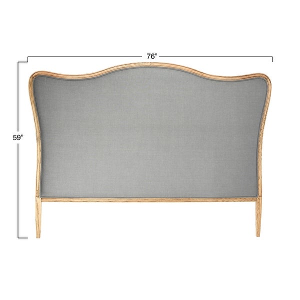 Oak and Linen Headboard - - 34802402