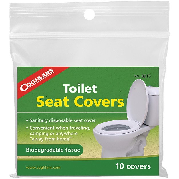 Coghlan x27 s Toilet Seat Covers 10 Pack Biodegradable Sanitary Disposable Tissue