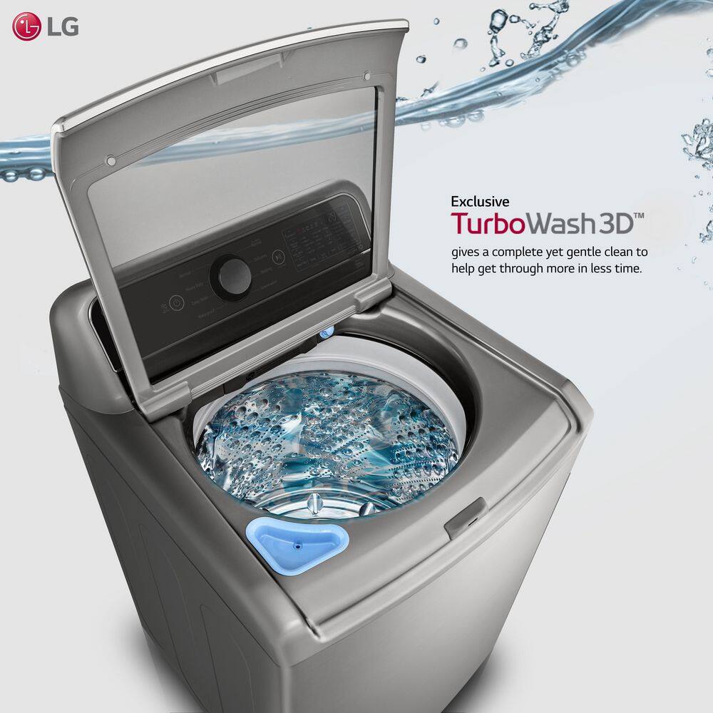 LG 5.5 Cu. Ft. SMART Top Load Washer in Graphite Steel with Impeller NeveRust Drum and TurboWash3D Technology WT7400CV